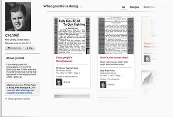 Profile page on The Daily Tribune Archive